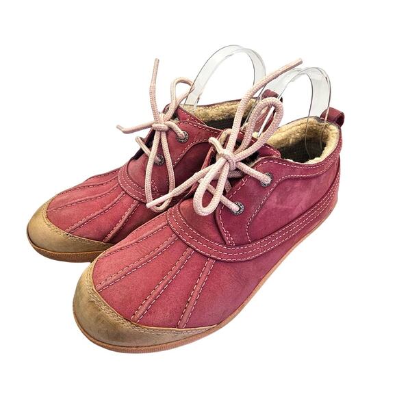 UGG Australia Waddler Kidcore Mauve Pink Leather Fisherman Waterproof Shoes - Picture 2 of 13